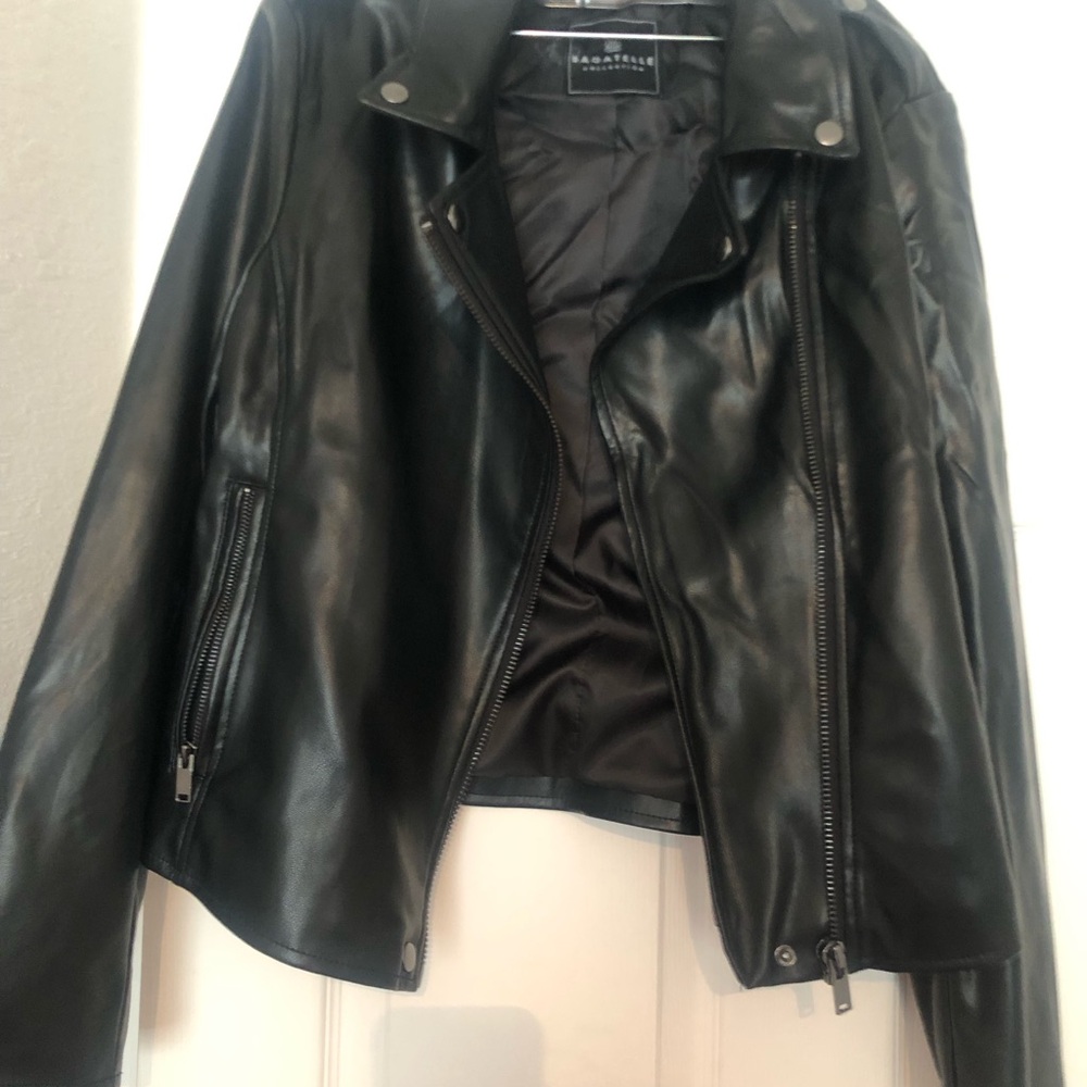 Bagatelle Black Faux Leather Moto Jacket
